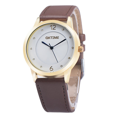 Women Fashion Leather Band Analog Quartz Round Wrist Watch Watches