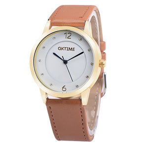 Women Fashion Leather Band Analog Quartz Round Wrist Watch Watches