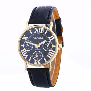 Women Creative Geneva Watch Leather Straplt Table Watch