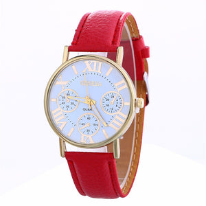 Women Creative Geneva Watch Leather Straplt Table Watch