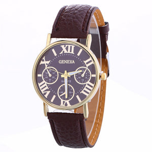 Women Creative Geneva Watch Leather Straplt Table Watch