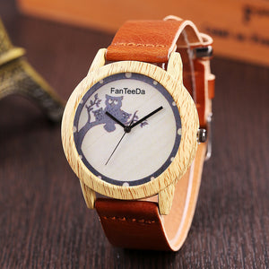 Luxury Fashion Leather Band Analog Quartz Round Wrist Watch Watches