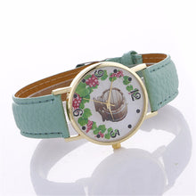 Women Creative Pattern Quartz Watch Leather Straplt Table Watch