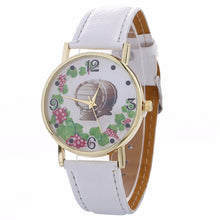 Women Creative Pattern Quartz Watch Leather Straplt Table Watch