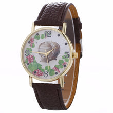 Women Creative Pattern Quartz Watch Leather Straplt Table Watch