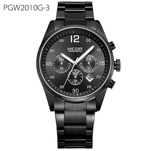 Fashion Chronograph Watch Military Quartz Watches Stainless Steel Business Wrist