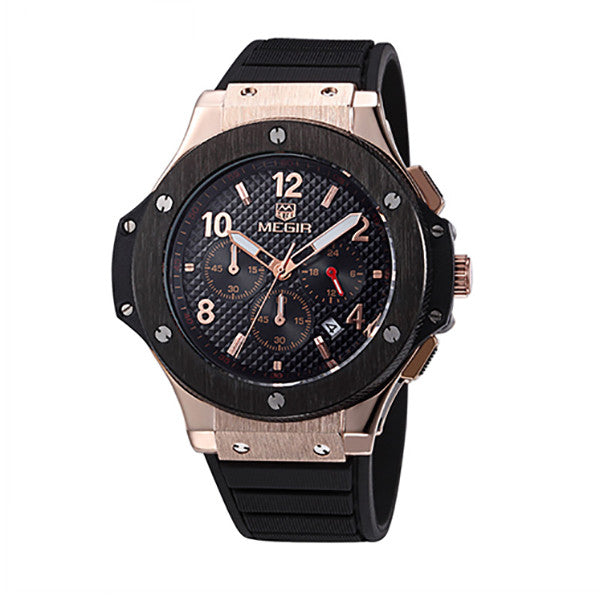 Quartz Men Watch Big Dials Silicone Sports Military Watches