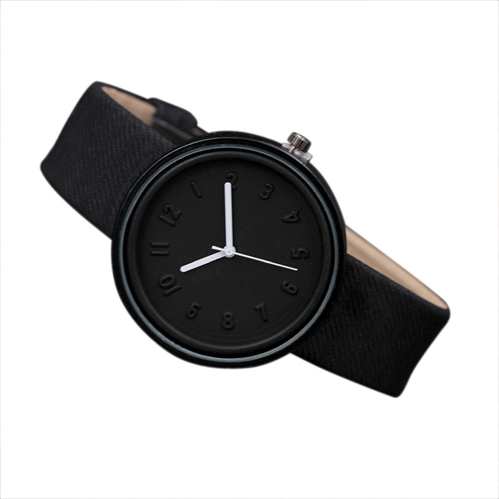 Unisex Simple Fashion Number Watches Quartz Canvas Belt Wrist Watch