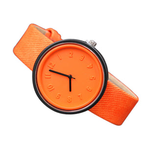 Unisex Simple Fashion Number Watches Quartz Canvas Belt Wrist Watch