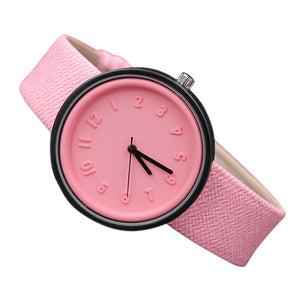 Unisex Simple Fashion Number Watches Quartz Canvas Belt Wrist Watch