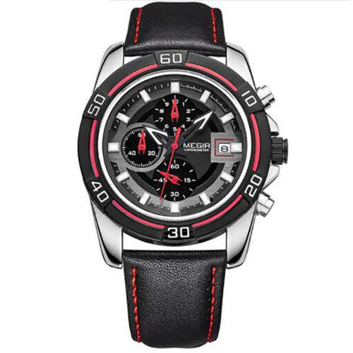 Brand Men Business Watch Luxury Leather Strap Chronograph Quartz Military Wrist Watches Clock