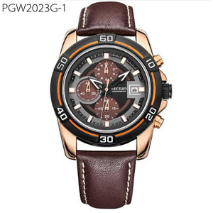 Brand Men Business Watch Luxury Leather Strap Chronograph Quartz Military Wrist Watches Clock