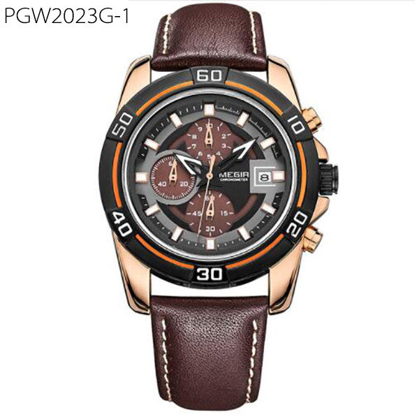 Brand Men Business Watch Luxury Leather Strap Chronograph Quartz Military Wrist Watches Clock