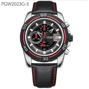 Brand Men Business Watch Luxury Leather Strap Chronograph Quartz Military Wrist Watches Clock