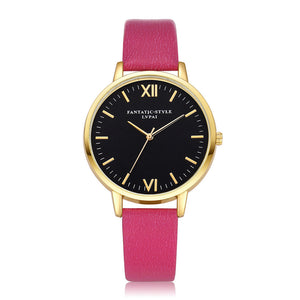 Women Fashion Leather Band Analog Quartz Round Wrist Watch Watches