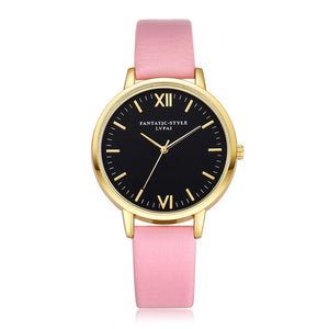 Women Fashion Leather Band Analog Quartz Round Wrist Watch Watches