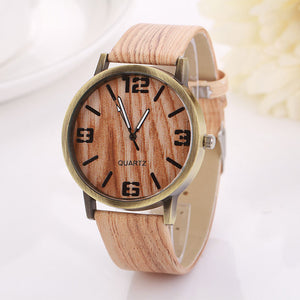 Vintage Wood Grain Watches Fashion Women Quartz Watch Wristwatch