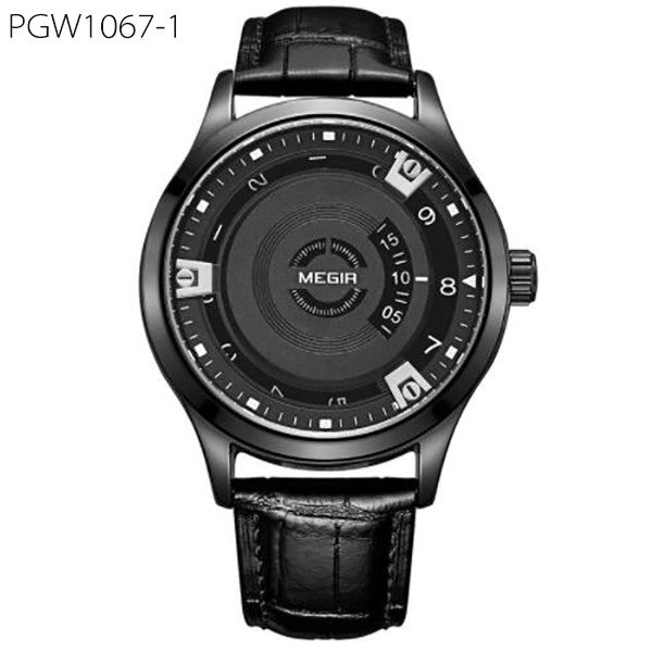 New Men Watch Top Brand Luxury Genuine Leather Engraved Dial Military Watches Clock Male