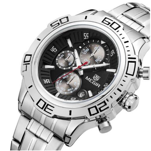 Original Quartz Watch Business Stainless Steel Men Watches Multifunction Chronograph Calendar