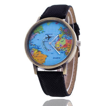 Men Women Watch World Map Design Analog Quartz Watch