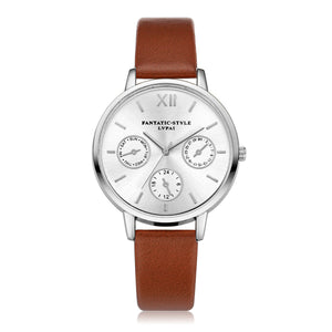 Women Fashion Leather Band Analog Quartz Round Wrist Watch Watches