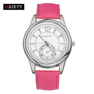 Women Fashion Leather Band Analog Quartz Round Wrist Watch Watches