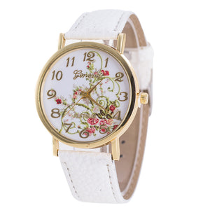 Geneva Fashion Women Flowers Watches Sport Analog Quartz Wrist Watch